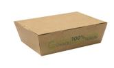 BOX TAKEAWAY LARGE GREEN CHOICE KRAFT PLA 50'S (4)